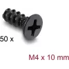 Delock ventiliatoriaus varžtai M4 x 10 mm, 50 vienetų, juodi, 60988