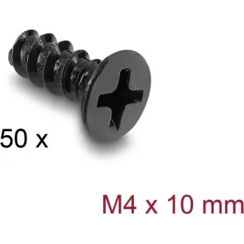 Delock ventiliatoriaus varžtai M4 x 10 mm, 50 vienetų, juodi, 60988