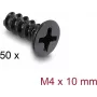 Delock ventiliatoriaus varžtai M4 x 10 mm, 50 vienetų, juodi, 60988