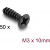Delock ventiliatorių varžtų rinkinys M3 x 10 mm, 50 vnt., juodas 60986