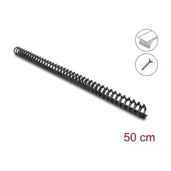 Delock Lankstus kabelių kanalas su lipnia juosta ir varžtais 25 x 26 mm – 50 cm juodas