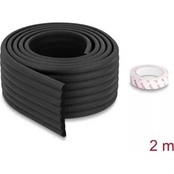 Delock putų apsauginė briaunų juosta su grioveliais 80 x 8 mm - 2 m ilgio, juoda 18487