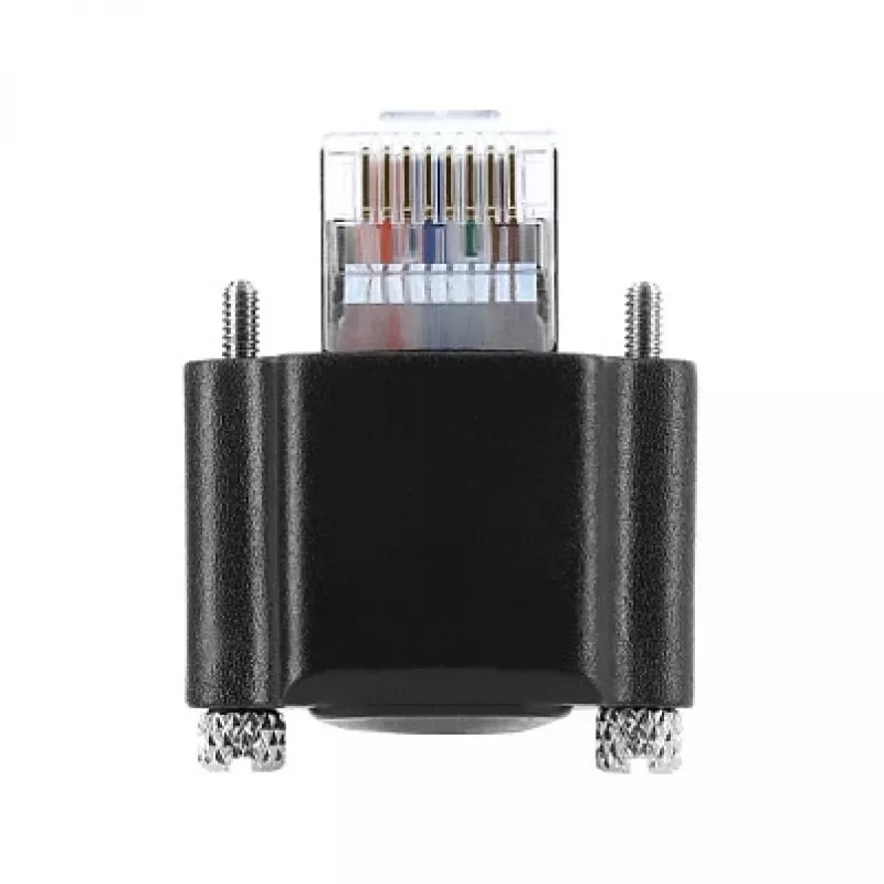 Delock GigE Kameros Kabelis RJ45 Kištukas 90° Kampuotas Su Varžtais į RJ45 Kištuką, Cat.6 S/FTP, 2m, Juodas
