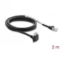 Delock GigE Kameros Kabelis RJ45 Kištukas 90° Kampuotas Su Varžtais į RJ45 Kištuką, Cat.6 S/FTP, 2m, Juodas