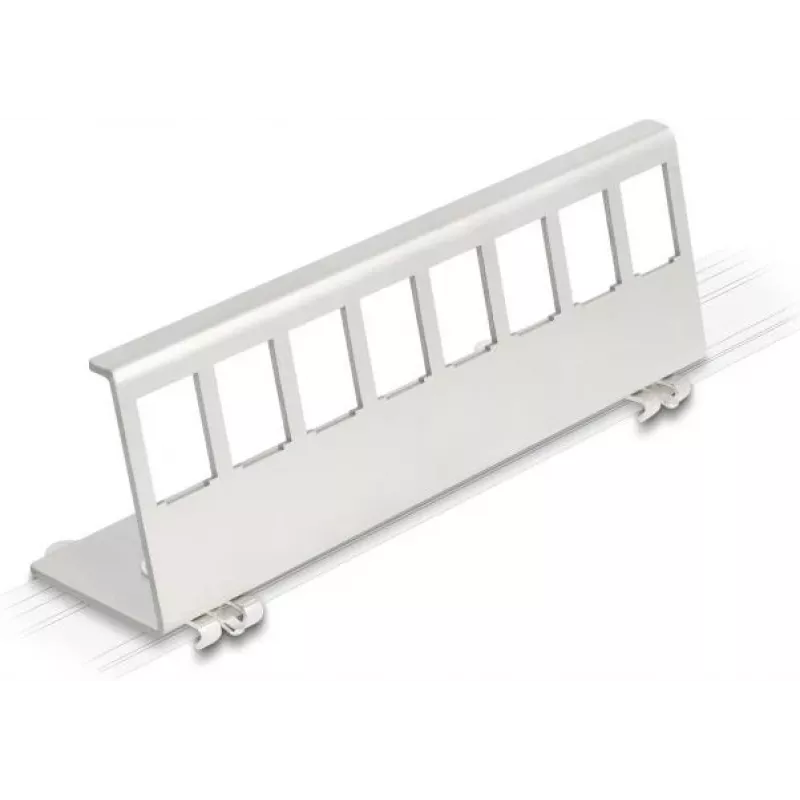 Delock keystone modulių laikiklis 8 vietų metalinis DIN bėgiui (90657)