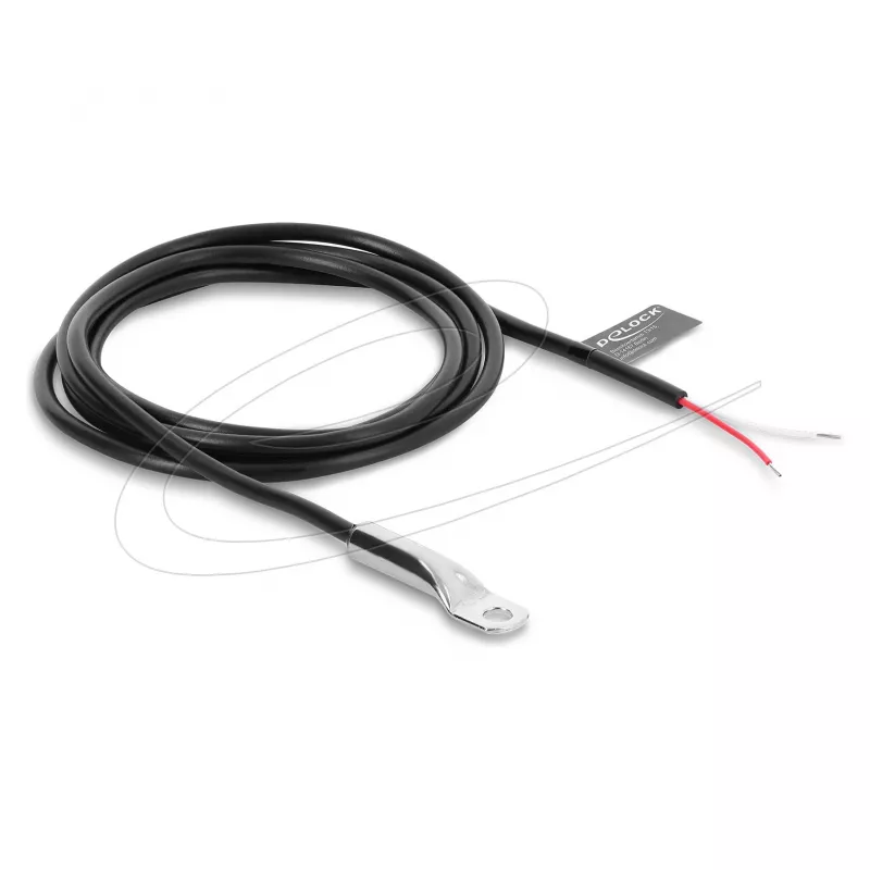 Delock M4 NTC termistoriaus temperatūros jutiklio laidas su 2 atvirais galais, 10 kOhm, B25/85 3977K, 1 m, PVC, juodas