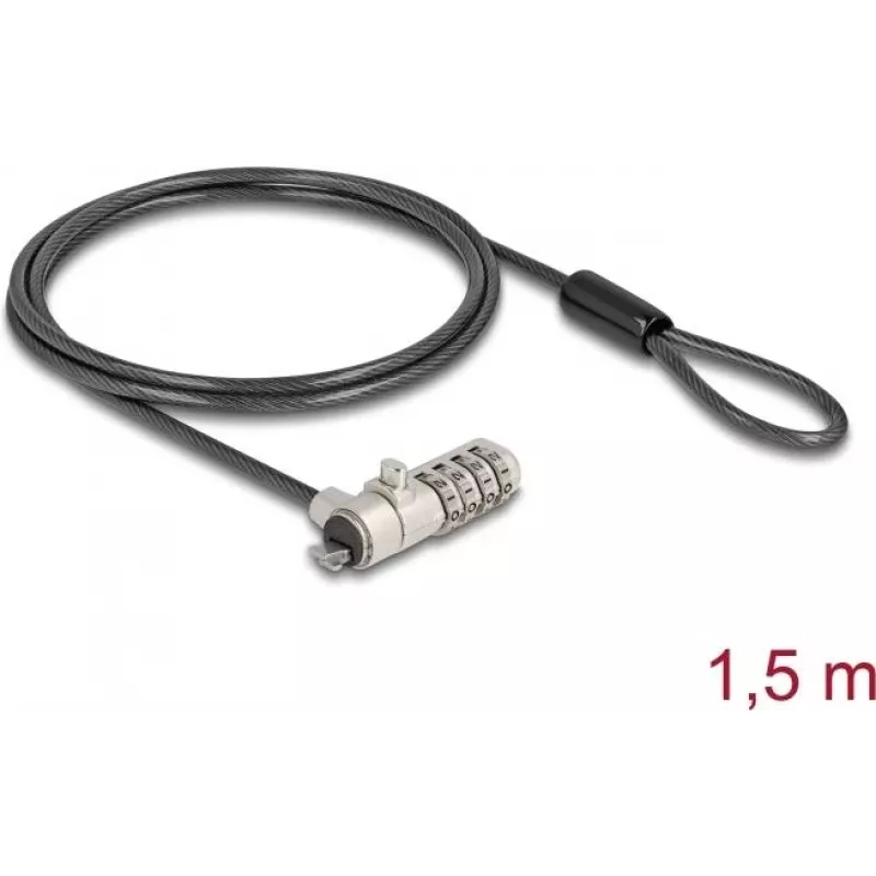 DELOCK Navilock nešiojamojo kompiuterio užraktas su deriniu HP Nano lizdui - anglinio plieno kabelis (20967)