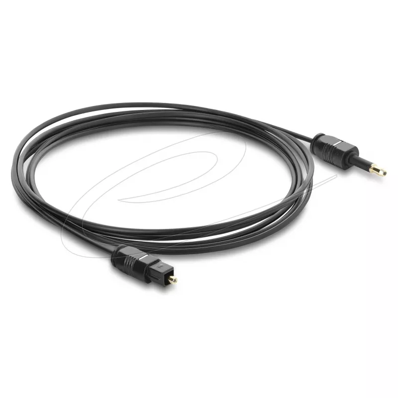 Delock optinis audio kabelis – Mini TOSLINK 3,5 mm į TOSLINK, 2 m, juodas