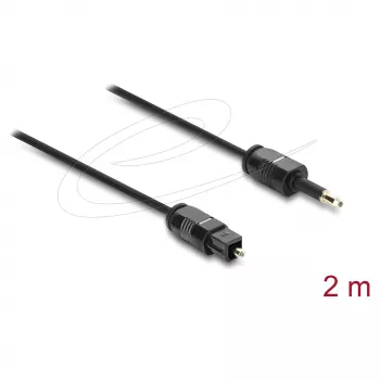 Delock optinis audio kabelis – Mini TOSLINK 3,5 mm į TOSLINK, 2 m, juodas