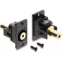 Delock 91223 skydinis 3,5 mm 4 kontaktų lizdas moteriškas-moteriškas, auksuotas, juodas