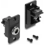 Delock 91186 skydinio montavimo DC maitinimo lizdas 5,5 x 2,5 mm, moteriškas, litavimo kontaktai, juodas
