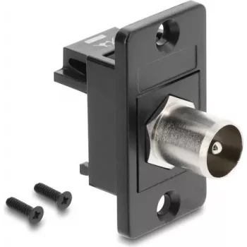 DELOCK 91204 skydelio tvirtinimo adapteris IEC C14 kištukas – F tipo lizdas, juodas