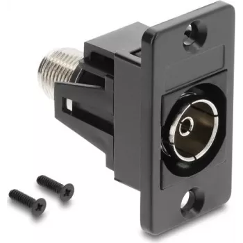 DELOCK skydelio montavimo IEC C14 į F-Type moterišką adapterį, juodas 91195
