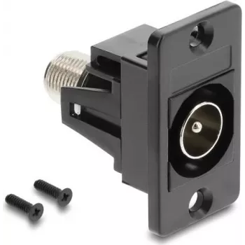 DELOCK 91197 skydinis IEC kištuko į F lizdo adapteris, juodas