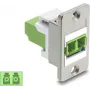 Delock 91105 skydelio tvirtinimo LC Duplex mova Multimode OM5, žalios spalvos, sidabrinis flanšas