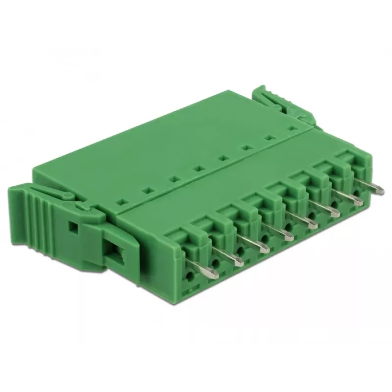 Delock PCB gnybtų blokų rinkinys 8 kontaktų 3,81 mm žingsniu vertikalus žalias (10 vienetų) 65974