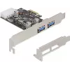 Delock PCI Express x1 kortelė su 2 x USB 3.2 Gen 1 Type-A, Low-Profile