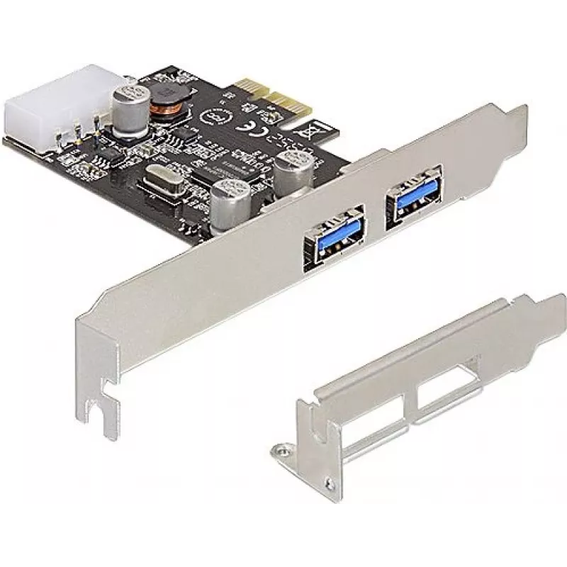 Delock PCI Express x1 kortelė su 2 x USB 3.2 Gen 1 Type-A, Low-Profile