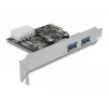 Delock PCI Express x1 kortelė su 2 x USB 3.2 Gen 1 Type-A, Low-Profile