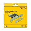 Delock PCI Express x1 kortelė su 2 x USB 3.2 Gen 1 Type-A, Low-Profile