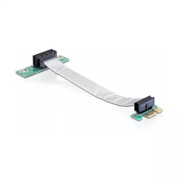 Delock PCI Express x1 – x1 prailginimo plokštė su lanksčiu kabeliu, 13 cm, kairės orientacijos