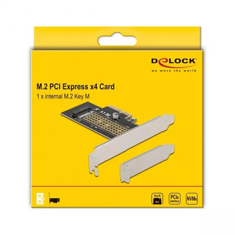 Delock PCI Express x4 plokštė 1 x vidiniam NVMe M.2 Key M 80 mm - žemo profilio formatas 90047