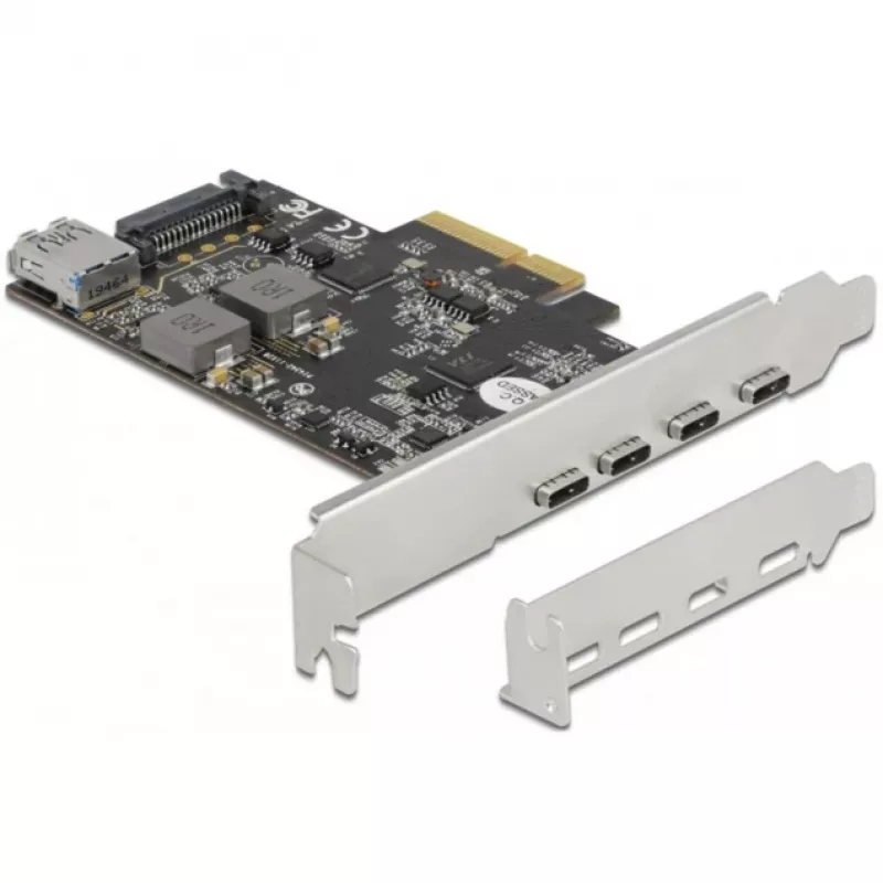Delock 90059 PCI Express x4 plėtimo plokštė su 4 x USB Type-C + 1 x USB Type-A - SuperSpeed USB 10 Gbps - Low Profile, USB valdiklis