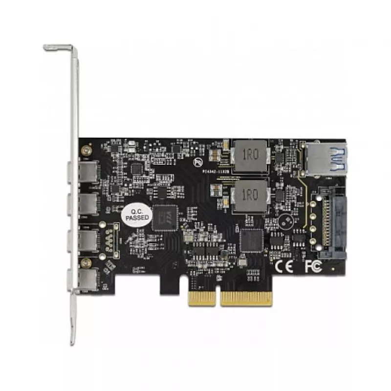Delock 90059 PCI Express x4 plėtimo plokštė su 4 x USB Type-C + 1 x USB Type-A - SuperSpeed USB 10 Gbps - Low Profile, USB valdiklis