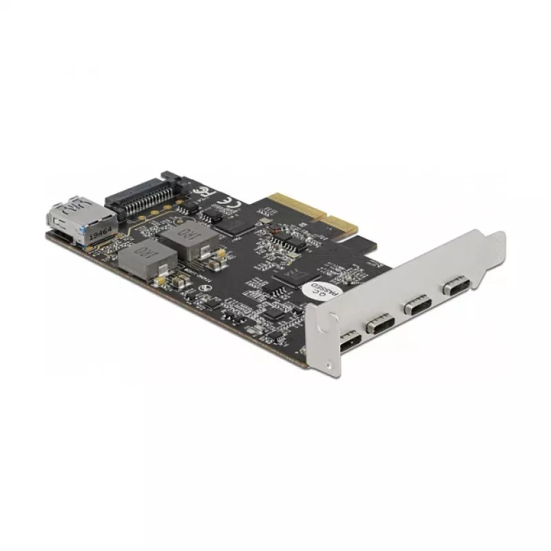 Delock 90059 PCI Express x4 plėtimo plokštė su 4 x USB Type-C + 1 x USB Type-A - SuperSpeed USB 10 Gbps - Low Profile, USB valdiklis