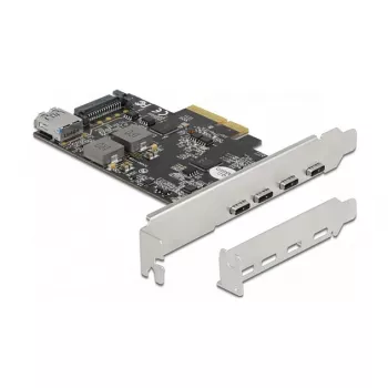 Delock 90059 PCI Express x4 plėtimo plokštė su 4 x USB Type-C + 1 x USB Type-A - SuperSpeed USB 10 Gbps - Low Profile, USB valdiklis