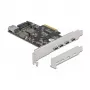 Delock 90059 PCI Express x4 plėtimo plokštė su 4 x USB Type-C + 1 x USB Type-A - SuperSpeed USB 10 Gbps - Low Profile, USB valdiklis