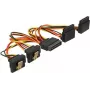 DeLOCK SATA maitinimo šakotuvas 15cm 1x SATA 15-pin Male į 2x SATA 15-pin Female su fiksatoriumi/Metal Clip 3.3V/5V/12V juodas/geltonas/raudonas/oranžinis 60153