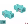DeLOCK SC daugiamodis OM3 šviesolaidinis jungiklis (coupler), Simplex, šviesiai mėlynas, 4 vnt. rinkinys 85994