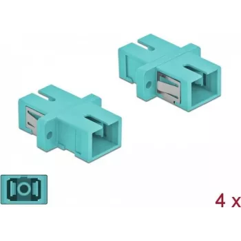 DeLOCK SC daugiamodis OM3 šviesolaidinis jungiklis (coupler), Simplex, šviesiai mėlynas, 4 vnt. rinkinys 85994