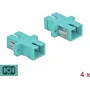 DeLOCK SC daugiamodis OM3 šviesolaidinis jungiklis (coupler), Simplex, šviesiai mėlynas, 4 vnt. rinkinys 85994