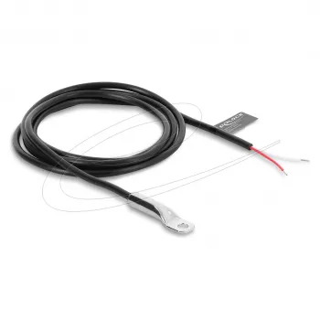 Delock Temperatūros jutiklio laidas M4 NTC 10 kOhm B25/50 3950K 1 m PVC juodas