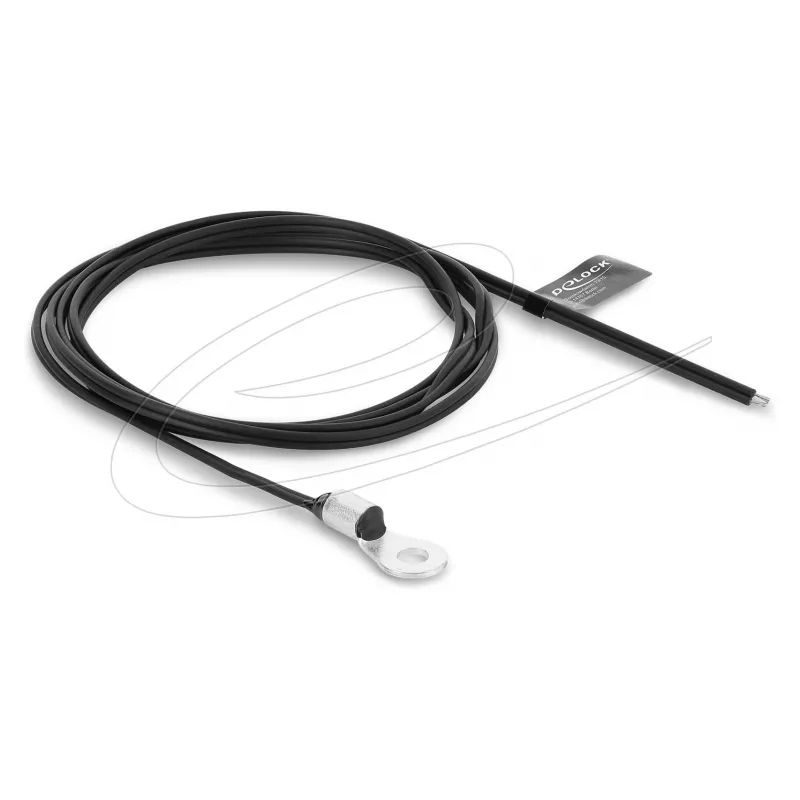 Delock temperatūros jutiklio kabelis su M4 sriegiu, 2 atvirais kabelio galais, PVC plokščias B25/85 3435K, 1 m
