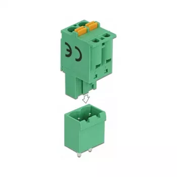 Delock 66500 gnybtų blokų rinkinys PCB plokštėms, 2 kontaktų, 5,08 mm žingsnis, vertikalus
