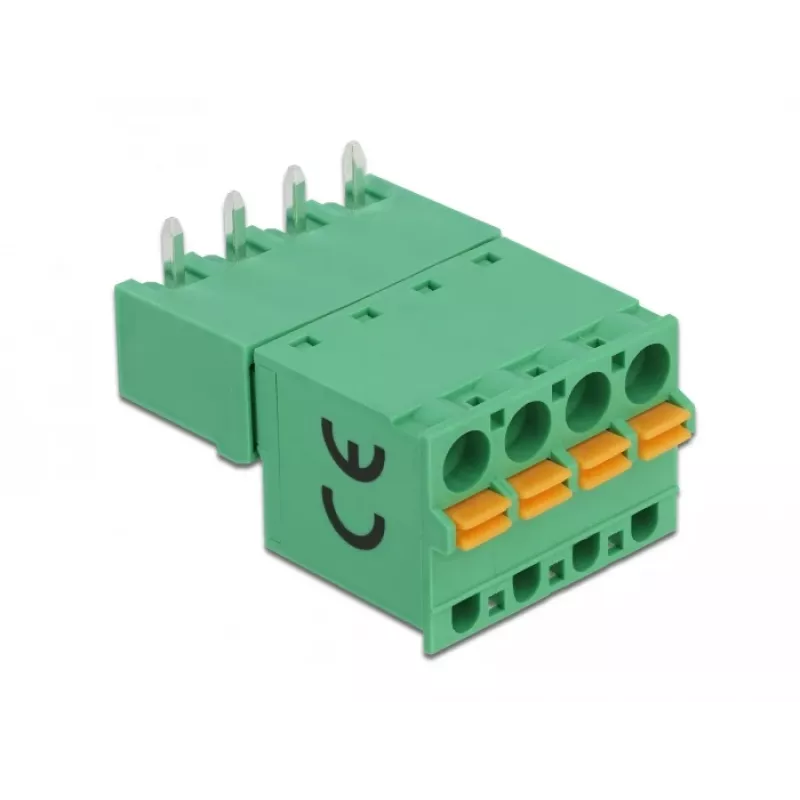 Delock gnybtų blokų rinkinys PCB plokštei, 4 kontaktų, 5,08 mm žingsnio, horizontalus, 66506