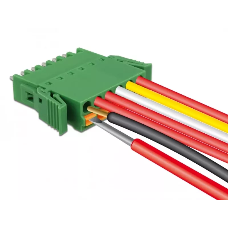 Delock Terminalų blokų rinkinys PCB 6 kontaktų 3,81 mm žingsniu vertikalus (65972)