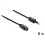 Delock TOSLINK laidas Mini TOSLINK 3,5 mm kištukas į TOSLINK kištuką, Ø 2,2 mm, 5 m, juodas