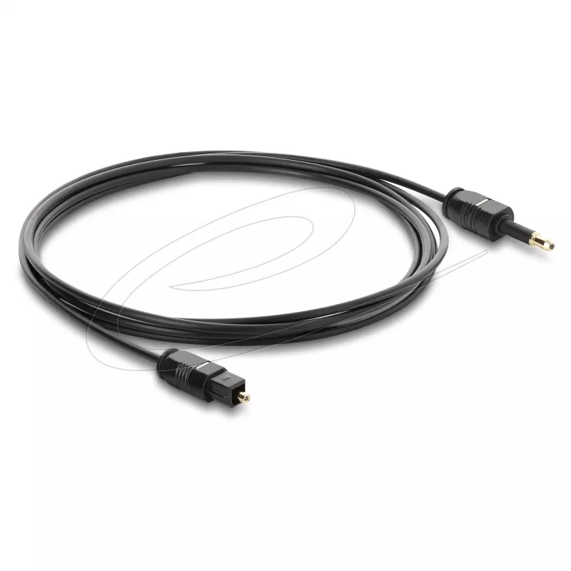 Delock TOSLINK laidas Mini TOSLINK 3,5 mm kištukas – TOSLINK kištukas, Ø 2,2 mm, 1,5 m, juodas