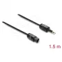 Delock TOSLINK laidas Mini TOSLINK 3,5 mm kištukas – TOSLINK kištukas, Ø 2,2 mm, 1,5 m, juodas