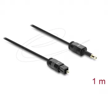 Delock TOSLINK laidas Mini TOSLINK 3,5 mm kištukas – TOSLINK kištukas, Ø 2,2 mm, 1 m, juodas