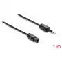 Delock TOSLINK laidas Mini TOSLINK 3,5 mm kištukas – TOSLINK kištukas, Ø 2,2 mm, 1 m, juodas