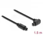 Delock TOSLINK skaitmeninio optinio garso kabelis, 90° kampu į tiesų, 1,5 m, 4 mm, juodas