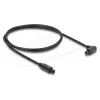 Delock TOSLINK optinis garso kabelis 1 m – 90° kampu lenktas į tiesų – 4 mm – juodas