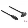 Delock TOSLINK optinis garso kabelis 1 m – 90° kampu lenktas į tiesų – 4 mm – juodas
