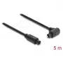 Delock TOSLINK optinis garso kabelis 5m, 90° kampu lenktas į tiesų, 4mm, juodas