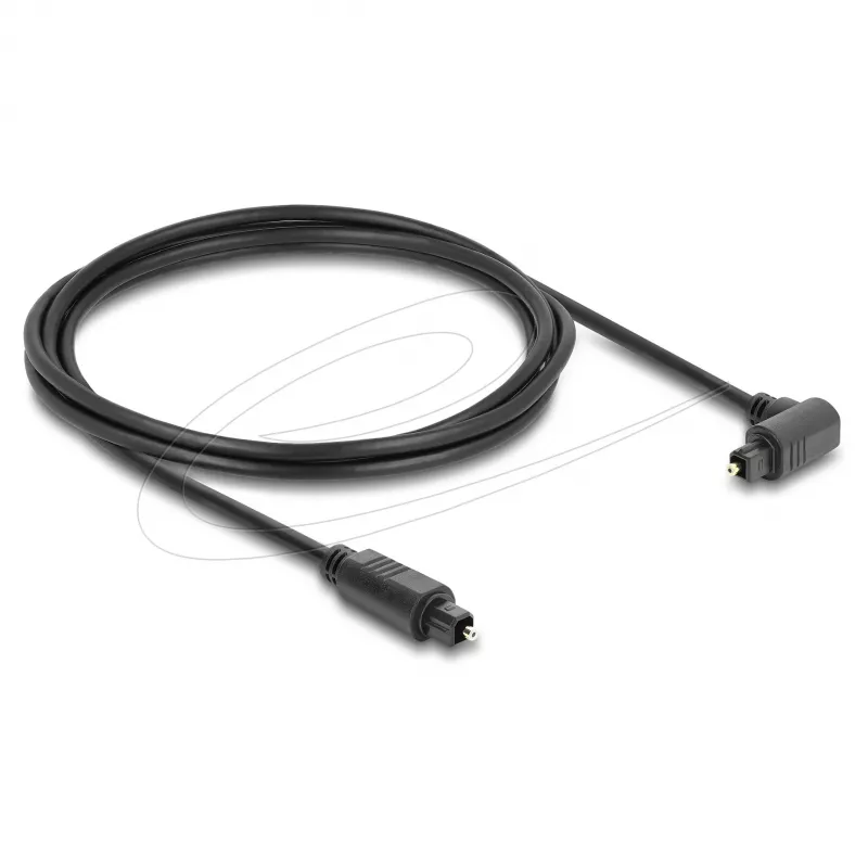 Delock TOSLINK optinis garso kabelis, 90° kampu lenktas į tiesų, 3 m, juodas